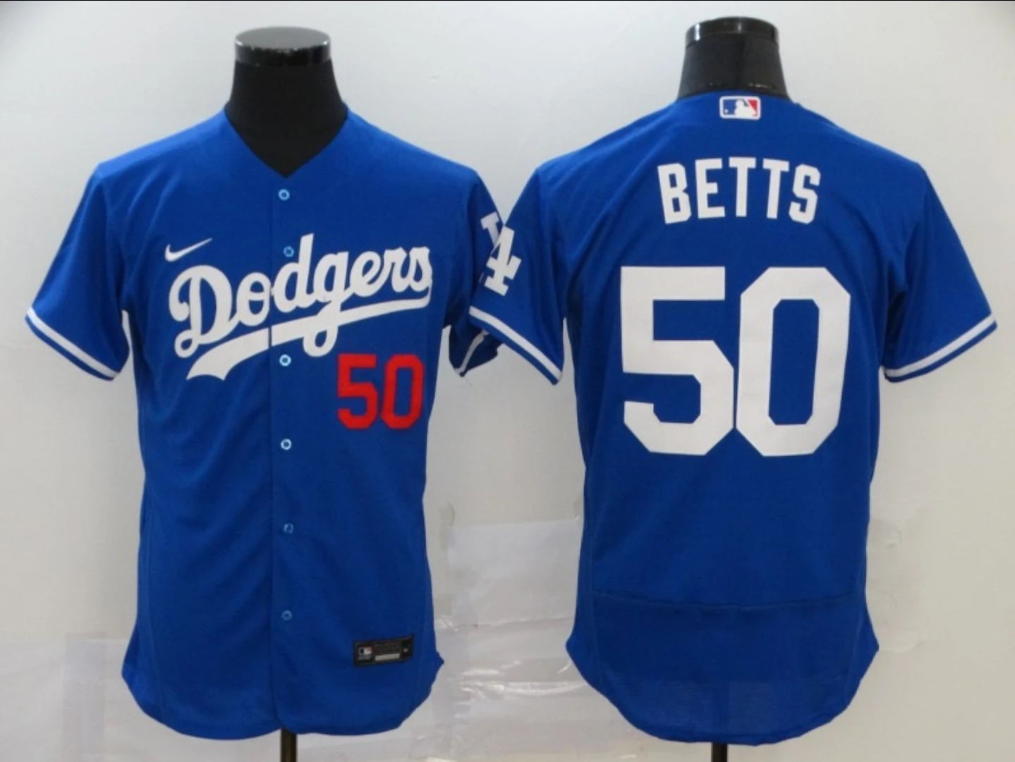 Custom Youth Los Angeles Dodgers #50 Betts Blue 2021 Nike MLB Elite Jerseys